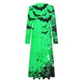thumbnail image 4 of WXLWZYWL Womens Halloween Dress Plus Size Womens Dresses Fall 2024 Floral Printed Long Dress Long Sleeve Round Neck Sundress, 4 of 4