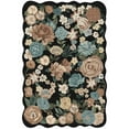 thumbnail image 5 of WIP0NKEN 2x3 Floral Area Rugs Machine Washable Non-Slip Botanical Scalloped Rug for Living Room Bedroom, Modern Farmhouse Floor Mat with Vintage Flowers Pattern, Home Decor Indoor Low Pile Black, 5 of 8