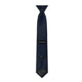thumbnail image 4 of Jacob Alexander Boy's 14" Solid Color Pre-Tied Clip-On Neck Tie for Kids Formal Wedding Graduation School Uniforms - Navy Blue, 4 of 7