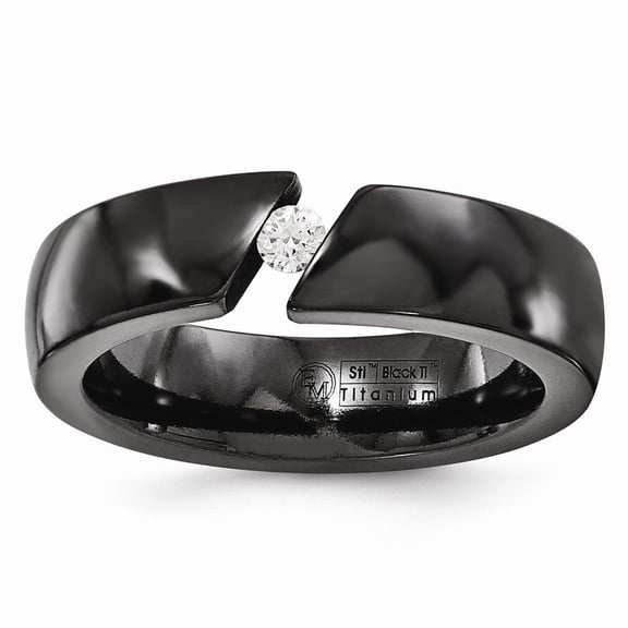 Edward Mirell Black Ti .10ct Diamond 6mm Band