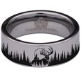 thumbnail image 2 of Deer and Trees Tungsten Carbide Ring, 2 of 6