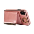 thumbnail image 2 of Allytechgroup Stylish iPhone XS/ iPhone X Wallet Case, Secure Phone Case for Apple iPhone XS/ iPhone X, Multi-functional and Durable, Ring Holder Hand Wrist Stand Shockproof Case for Women Men, Pink, 2 of 7