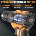 thumbnail image 3 of Cordless Impact Driver and Drill Combo Kit (Tool Only) Compatible with Dewalt 20V Max Battery, 3 of 7