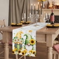 thumbnail image 2 of Table Runners 70 Inches Long Dress Scarves, Spring Gnomes Farmhouse Coffee/Dining/Kitchen Table Decor, Holiday Table Runner, Botanical Yellow Flowers Leaves Wooden Plank 13x70 Inch, 2 of 9