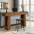 thumbnail image 7 of Console Table with Storage 63" Narrow Sofa Table, Long Console Table Open Shelves & Burnt Wood Finish, Minimalist Vintage Design Sofa Table Behind Couch Narrow Foyer Table with Storage, 7 of 7