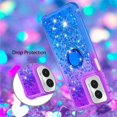 thumbnail image 5 of Gradient Quicksand Case for Motorola Moto G Play 4G (2024) with Ring Kickstand, Bling Sparkle Colorful Soft TPU Liquid Glitter Cover Case for Motorola Moto G Play 4G (2024) JB-Purple Blue, 5 of 14