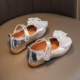 thumbnail image 5 of ASFGIMUJ Girls Sandals Bow And Rhinestone Decoration Fashionable New Pattern Cute And Comfortable Flat Bottom Hook Loop Princess Shoes,Size 2 Years-2.5 Years, 5 of 9