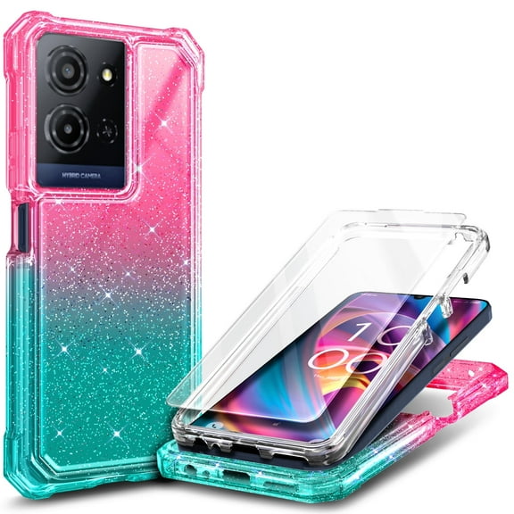 NGB SUPREMACY For TCL K32 5G Phone Case (T513W) Tempered Glass Screen Protector Full-Body Protective Shockproof Bumper TCL K32 Case Cover