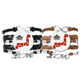 thumbnail image 1 of Building Tokyo Japanese Symbol Bath Bracelet Hand Strap Leather Rope Wristband Double Set, 1 of 3