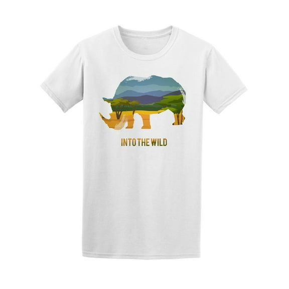 Into The Wild Rhinoceros T-Shirt Men -Image by Shutterstock, Male XX-Large