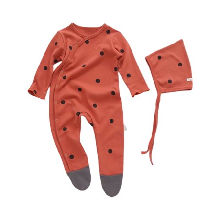

Baby Pajamas Open Button Cotton Dot Newborn Jumpsuit