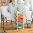 thumbnail image 4 of Costway 10 Drawer Rolling Storage Cart Scrapbook Paper Office School Organizer Macaron, 4 of 9