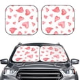 thumbnail image 2 of Naloa Pink Hearts 2 Piece Foldable Car Sun Shades, Car Windshield Sunshade, Front Window Sunshade for Car, Truck, SUV - Medium, 2 of 7