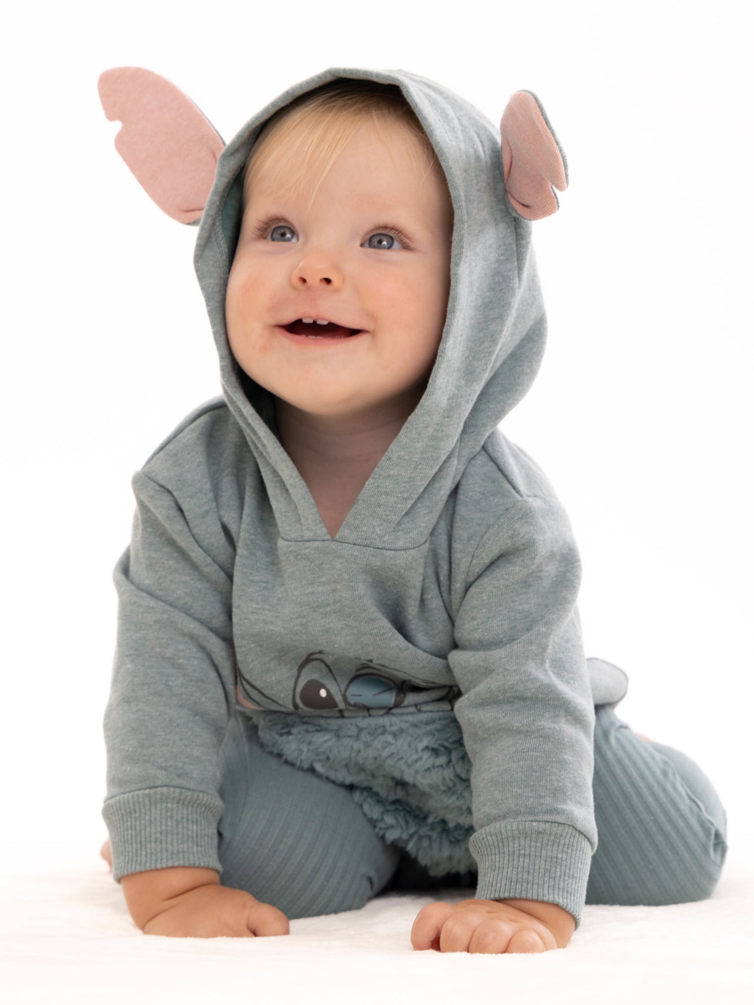 Disney Newborn Baby Boys Cosplay Stitch Hooded Bodysuit and Pants, 2-Piece Outfit Set, Sizes 0/3 Months - 24 Months
