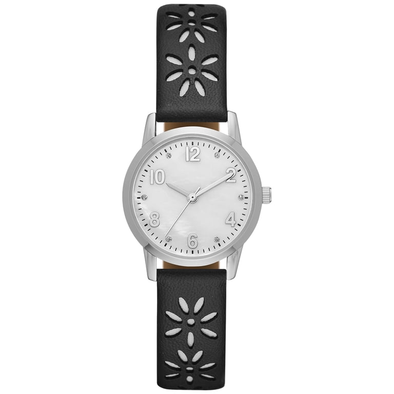 Time and Tru Women's Crystal Accent Watch, Silver photo 1