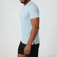 thumbnail image 5 of PNTUTB Summer Men's Casual Sports Solid Color Crew Neck Pullover Split Hem Loose Comfort Short Sleeve T Shirt, 5 of 6