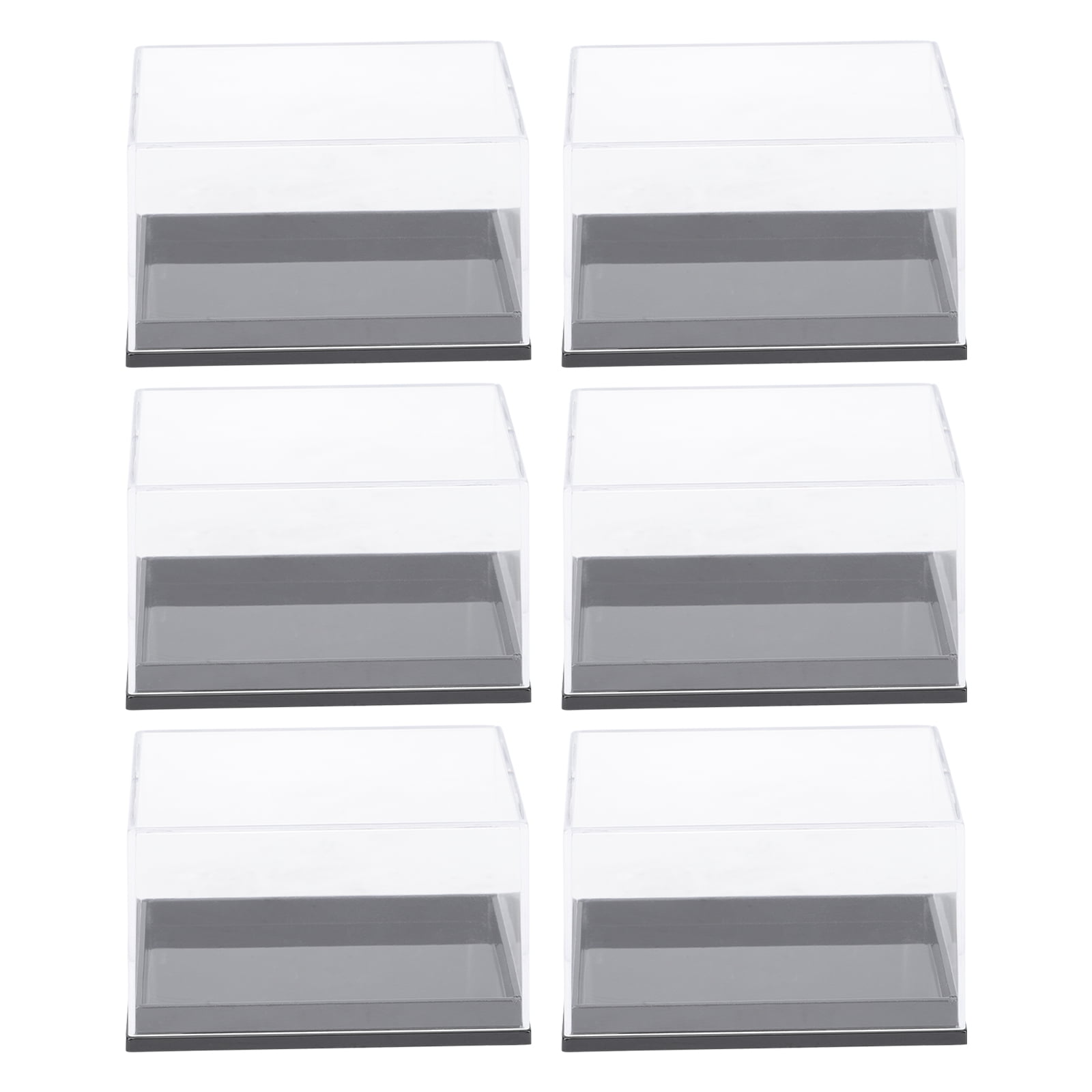 Rosarivae 6pcs Plastic Mineral Specimen Storage Cases Square Sample
