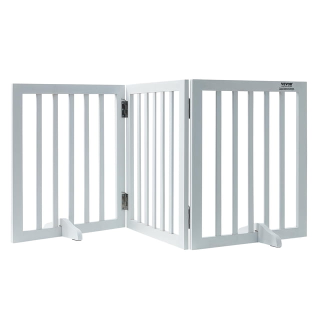 Puerta para mascotas VEVOR, independiente, madera, 4 paneles, 60 cm x 60 cm, color blanco