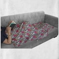 thumbnail image 5 of Dog Lover Soft Flannel Fleece Throw Blanket, Repeating Pattern of Doodle Puppy with Long Ears Glasses and Crown, Cozy Plush for Indoor and Outdoor Use, 70" x 90", Pink Multicolor, by Ambesonne, 5 of 5