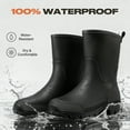 thumbnail image 4 of Ecetana Women's Waterproof Rain Boots Wide Mid Calf Comfortable Rubber Shoes Lightweight Anti-slipping Rain Footwear for Outdoor Garden Farm Work, 4 of 6