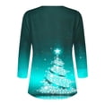 thumbnail image 4 of Fiudx Ofertas Flash Del Día Solo En Línea Blusa de Manga 3/4 Corta Estampada a La Moda para Mujer, Blusa Informal con Cuello Redondo, 4 of 5