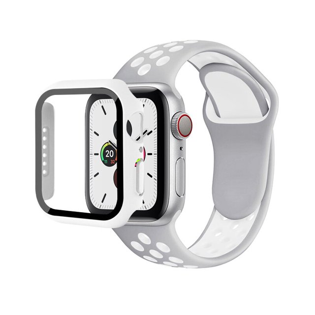 Funda y correa de silicona para apple watch, pulsera deportiva de goma de 44mm, 45mm, 41mm, 38mm, 42mm, 40mm, 44MM, iWatch Serie 6, 5, se, 7, 8