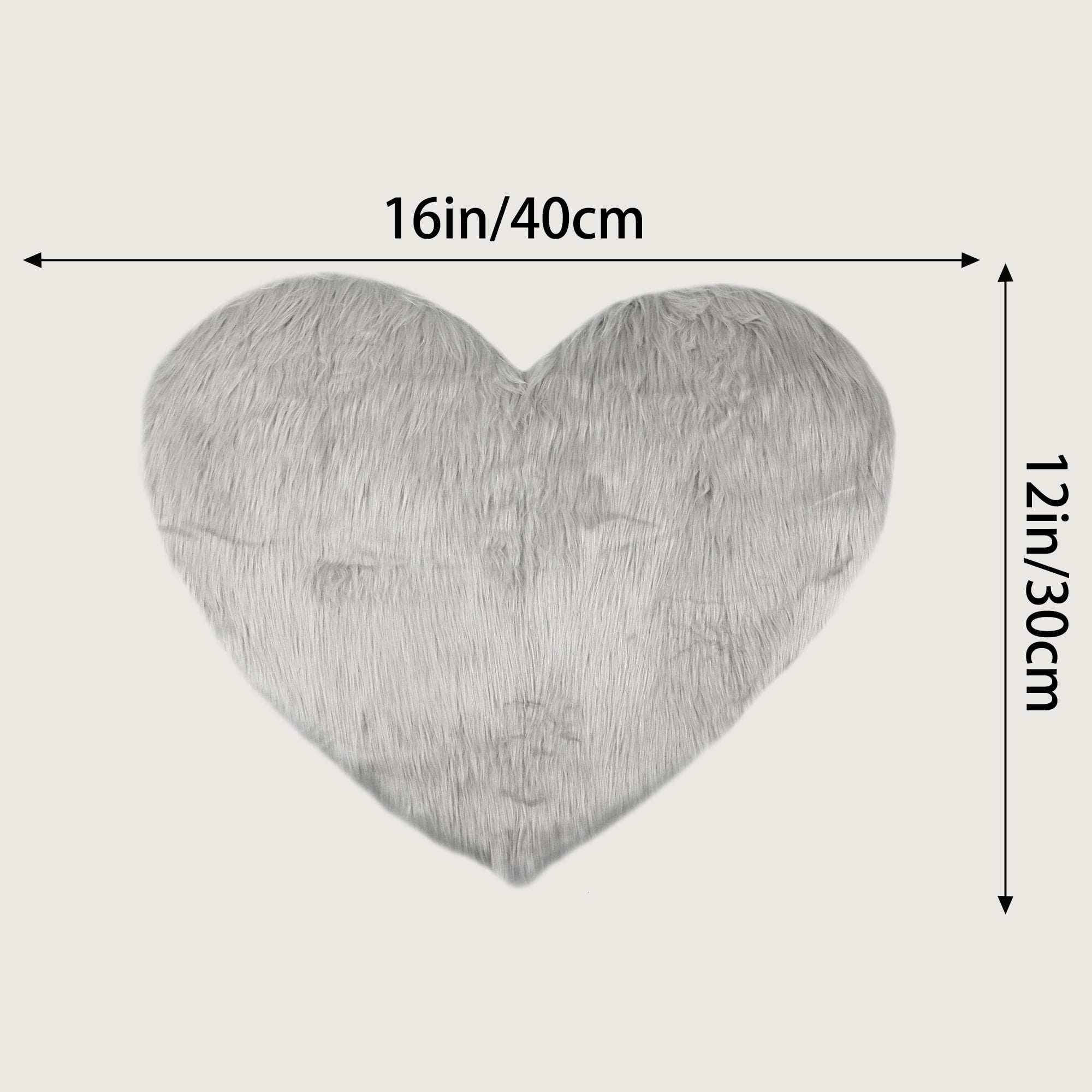 Unique Bargains Heart Shape Soft Absorbent Bath Rugs Grey 28" x 36"