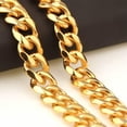 thumbnail image 3 of QQTDFG 18K Gold Plated Stainless Steel Cuban Curb Chain Necklace Men 8/10/12/15/17/19mm-Gold-10mm-10inch bracelet, 3 of 5