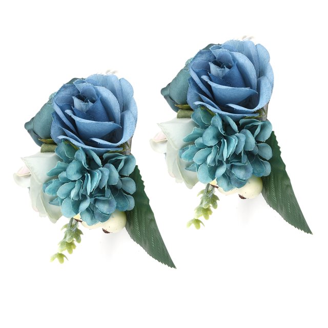 2 Pcs Corsage de Poignet Fausse Perle Motif Floral 48g Léger pour Décoration de Mariage Fête