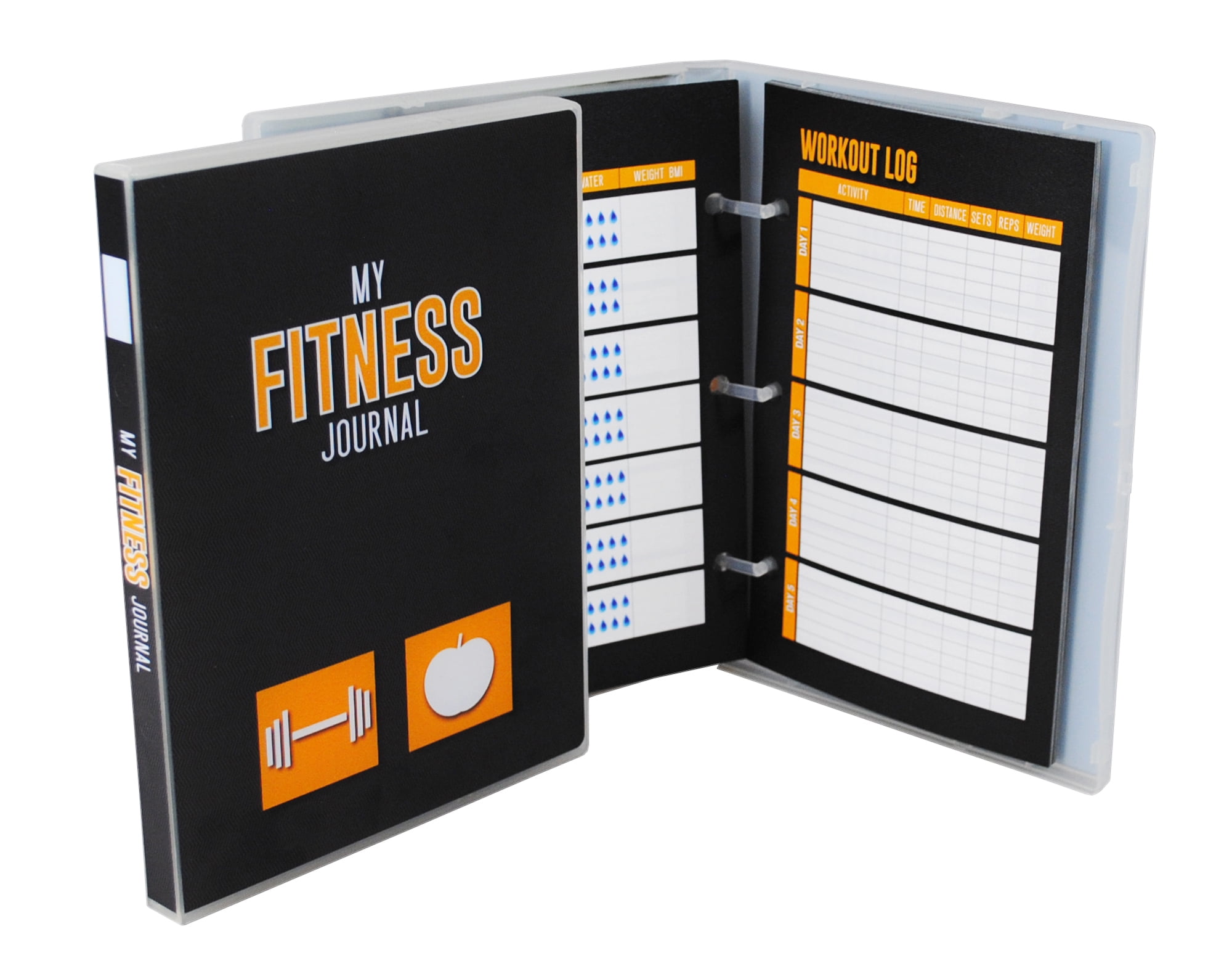 Diet and Fitness Tracking Journal, 26 Weeks of Logs Black
