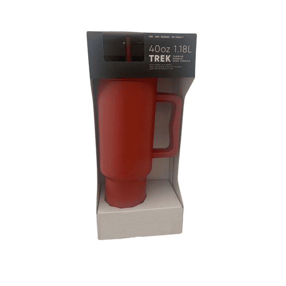 Simple Modern Trek Tumbler 40oz Red with Straw Lid & Handle Stainless Steel
