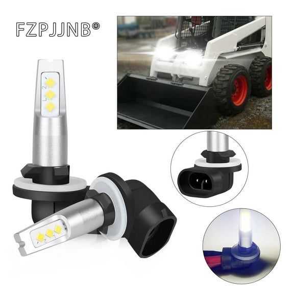 FZPJJNB Fits Bobcat 751 753 763 773 863 864 873 883 963 - LED Skid Steer Headlight Bulbs, 6000K White,Pack of 2