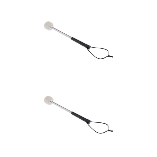 Toystoory Alloy Marching Tenor Drum Mallets with Drum Parts Wool Strap Stick Head Felt Tipo 1 2piezas