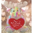 thumbnail image 4 of DolliBu I Love You Plush Super Soft Extra Large Rainbow Moose - Cute Stuffed Animal Moose with Red Heart Plush for Valentines, Anniversary, Romantic Date, Boyfriend, or Girlfriend Gift - 15 Inches, 4 of 5