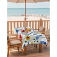 thumbnail image 3 of Rectangle Outdoor Tablecloth With Umbrella Hole And Zipper– 4th of July Waterproof Patio Table Cover for Party, Picnic, Backyard, 54"x80" , Red Blue Poppies Floral, 3 of 8