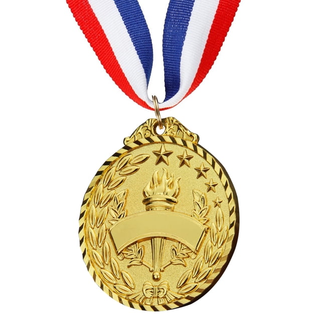 JShteea Medalla La Antorcha Premio La Competencia Deportiva Recuerdo Con Correa Cinta (Oro)