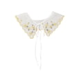 thumbnail image 1 of INSPIRE CHIC Detachable False Collar, Embroidery Mini Cape Neck Ruff Dickey Fake Collar for Blouse White-2, 1 of 5
