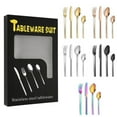 thumbnail image 6 of Golden knife, fork and spoon color box stainless steel tableware, 6 of 10