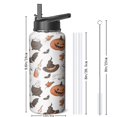 thumbnail image 4 of Halloween Ghost Tumbler 32oz with Handle and Straw – Stainless Steel Coffee Mug – Spooky Cute Pumpkin Skull Design – Insulated Cup Holiday Gift for Women Men, 4 of 5