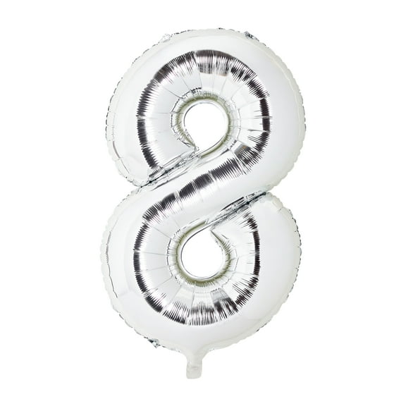 34" Silver Number 8 Foil Balloon, by Way To Celebrate