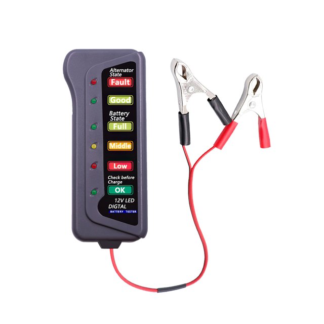 Probador De Batería De Coche, Probador De Alternador Digital, Pantalla De 6 Luces Led, Herramienta De Diagnóstico De Coche, Dispositivo De Prueba De Batería Automotriz seitruly VI006851-00