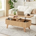 thumbnail image 3 of Wirrytor 3 in 1 Lift Top Coffee Table with Storage, Center Table with Hidden Compartments for Living Room, Coffee Table for Living Room, Nature, 3 of 9