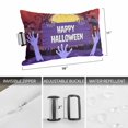 thumbnail image 6 of 1 Pack Outdoor Waterproof Throw Pillows for Head,Happy Halloween Black Bat Night Moon Cushion Cases with Insert&Straps Neck Pillows for Patio Recliner Chair,Horror Castle, 6 of 9