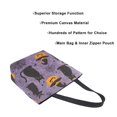 thumbnail image 3 of FORMRS Womens Canvas Tote Bag with Zipper Inner Pocket Shoulder Handbag, Purple Halloween Black Cat, 3 of 7