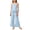 Light Blue, variant on Girls 2 Piece Outfits Peplum Spaghetti Strap Top Wide Leg Pants Set Casual Kids Summer Clothes