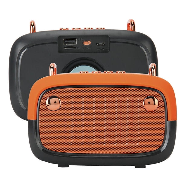 Seitruly BS32D Altavoz Bluetooth inalámbrico portátil Sonido 3D Estéreo Música Surround Altavoz externo Soporte Tarjeta TF Mini reproductor de música Cables de audio/vídeo Naranja