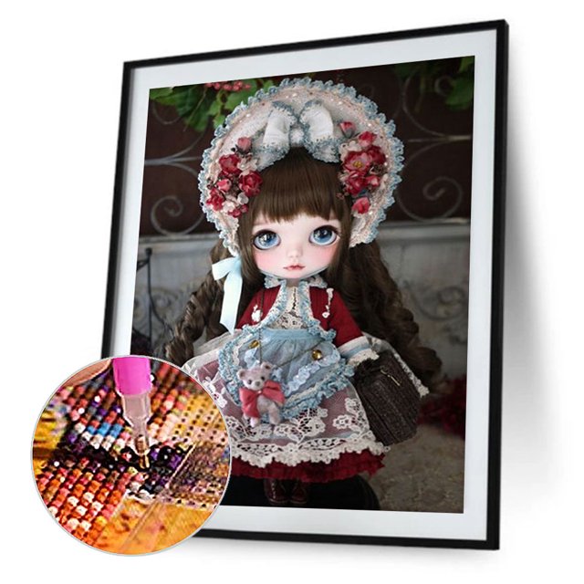 Cuadros Decorativos Pintura de diamante 5D DIY muñeca de ojo grande Taladro redondo Cuadro de diamantes de imitación (B3245) DQrwqpou Nuevos Originales