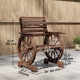 thumbnail image 3 of Outsunny Chaise de Patio Extérieure en Bois, Chaise Longue à Roues de Chariot, Carbonisée, 3 of 10