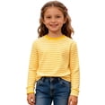 thumbnail image 3 of Boys Girls Striped Long Sleeve Crewneck T Shirt Casual Kids Tops Tee Clothes, 3 of 6