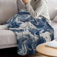 thumbnail image 3 of Marble Blue White Blanket Soft Cozy Warm Throw Blanket for Couch, Plush Fuzzy Flannel Fleece Blankets for Sofa, Vintage Abstract Artwork Bed Blankets Lightweight Gifts for Women, 50"x60", 3 of 9